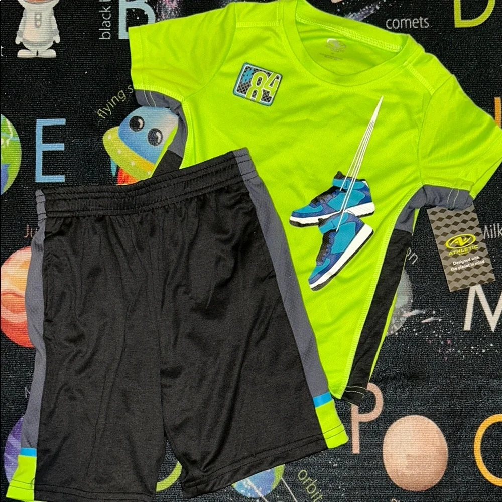 Athletic Works Kids Matching Set - Neon Green and Black